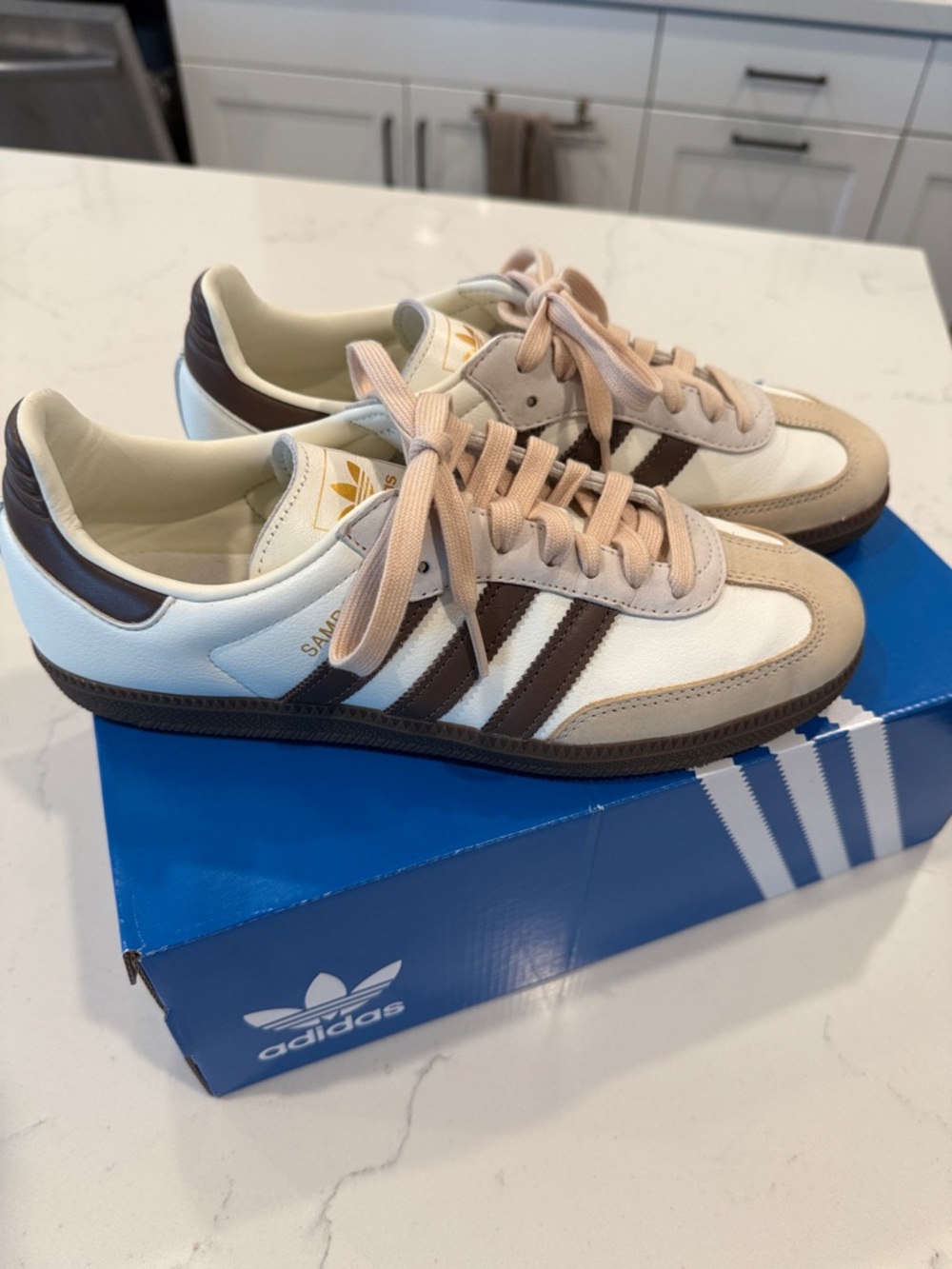 Adidas Samba OG Womens Shoes (Off White/Earth Strata/Gum) - 8.5 - Picture 2 of 10